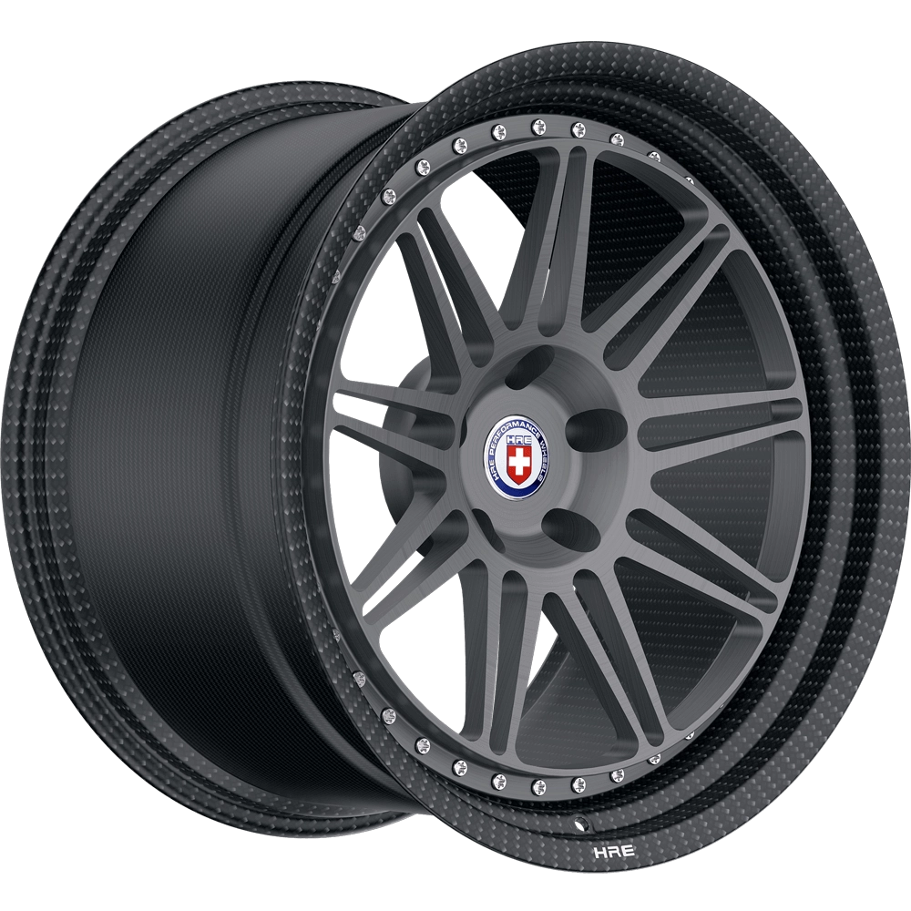 HRE Performance Wheels 301 CRBN forged 2-piece wheel - 3/4 angle render