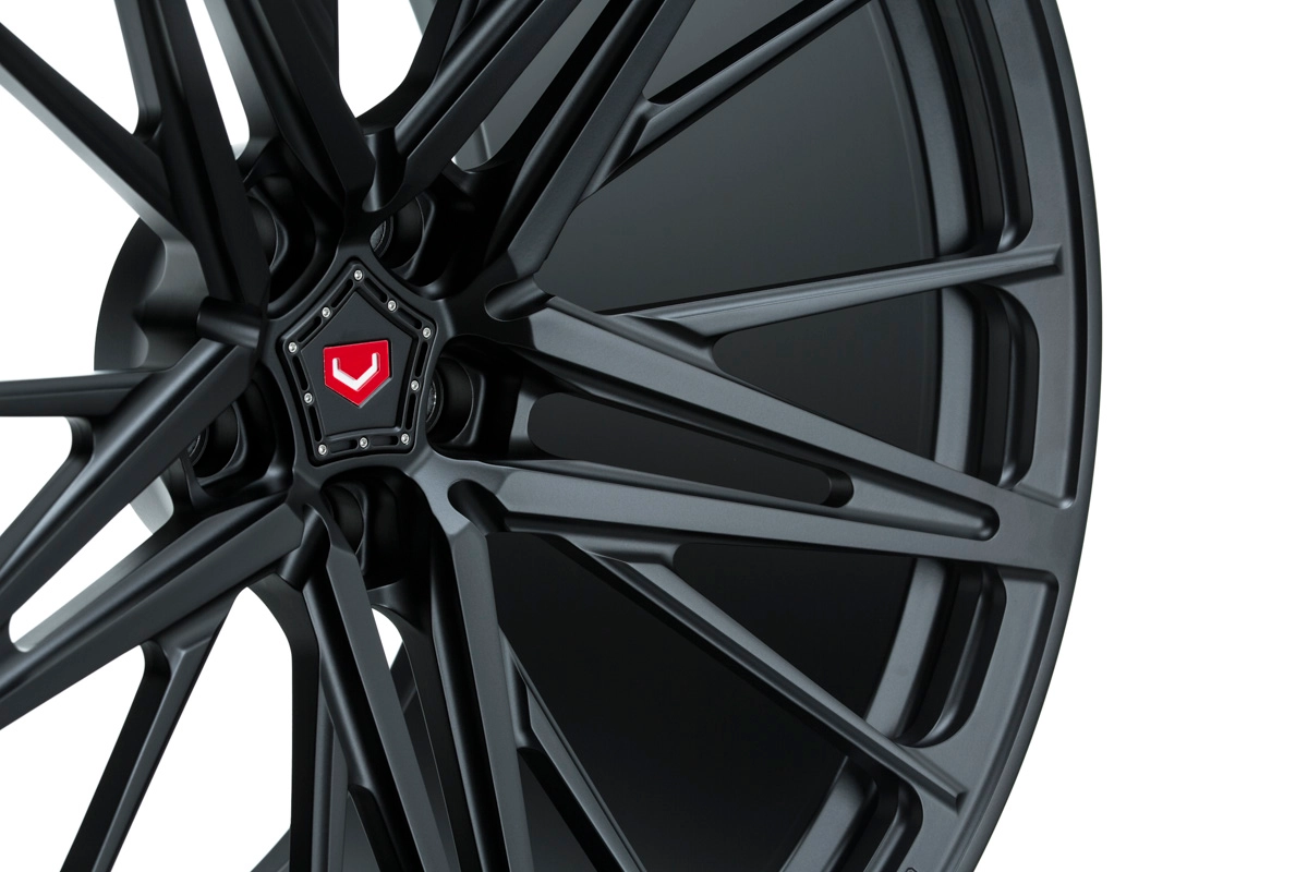 Vossen M-X6 multi-spoke face detail in Satin Black finish