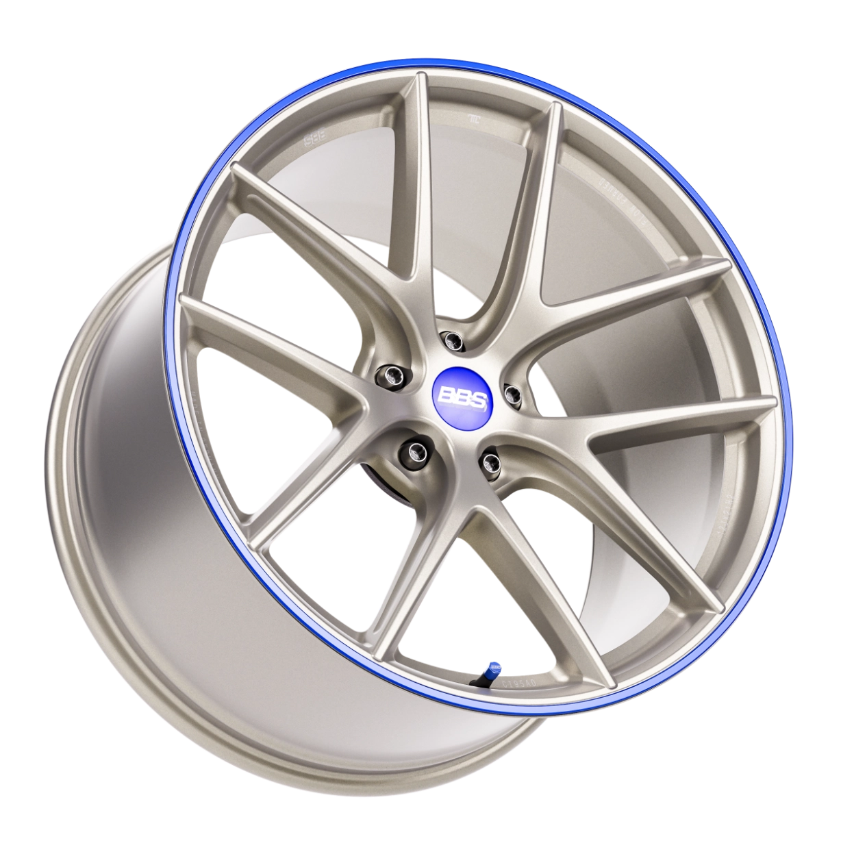 BBS CI-R flow-formed Y-spoke wheel in Indigo Blue Matt - 3/4 angle render