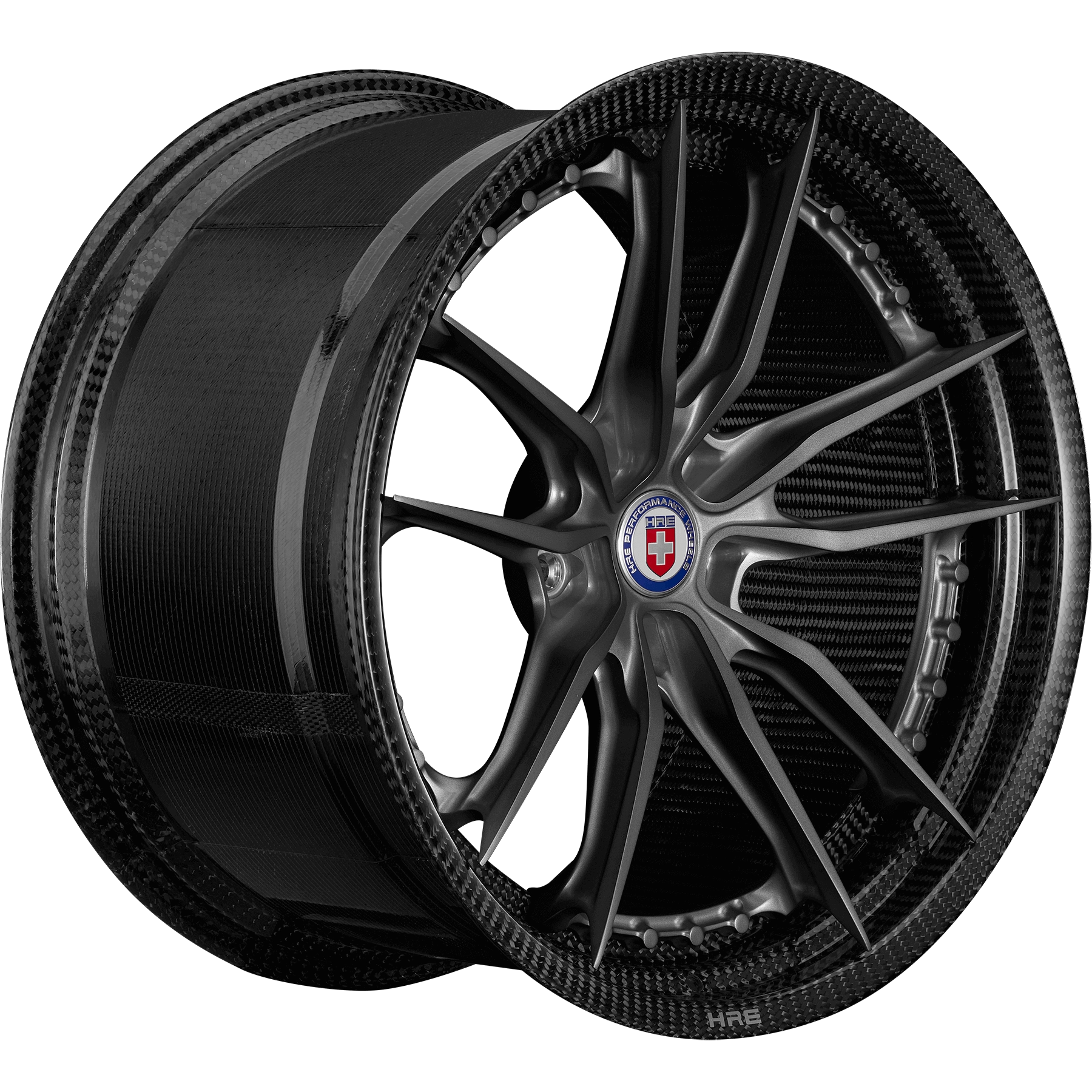 HRE Performance Wheels HX104 forged wheel - dark multi-spoke render