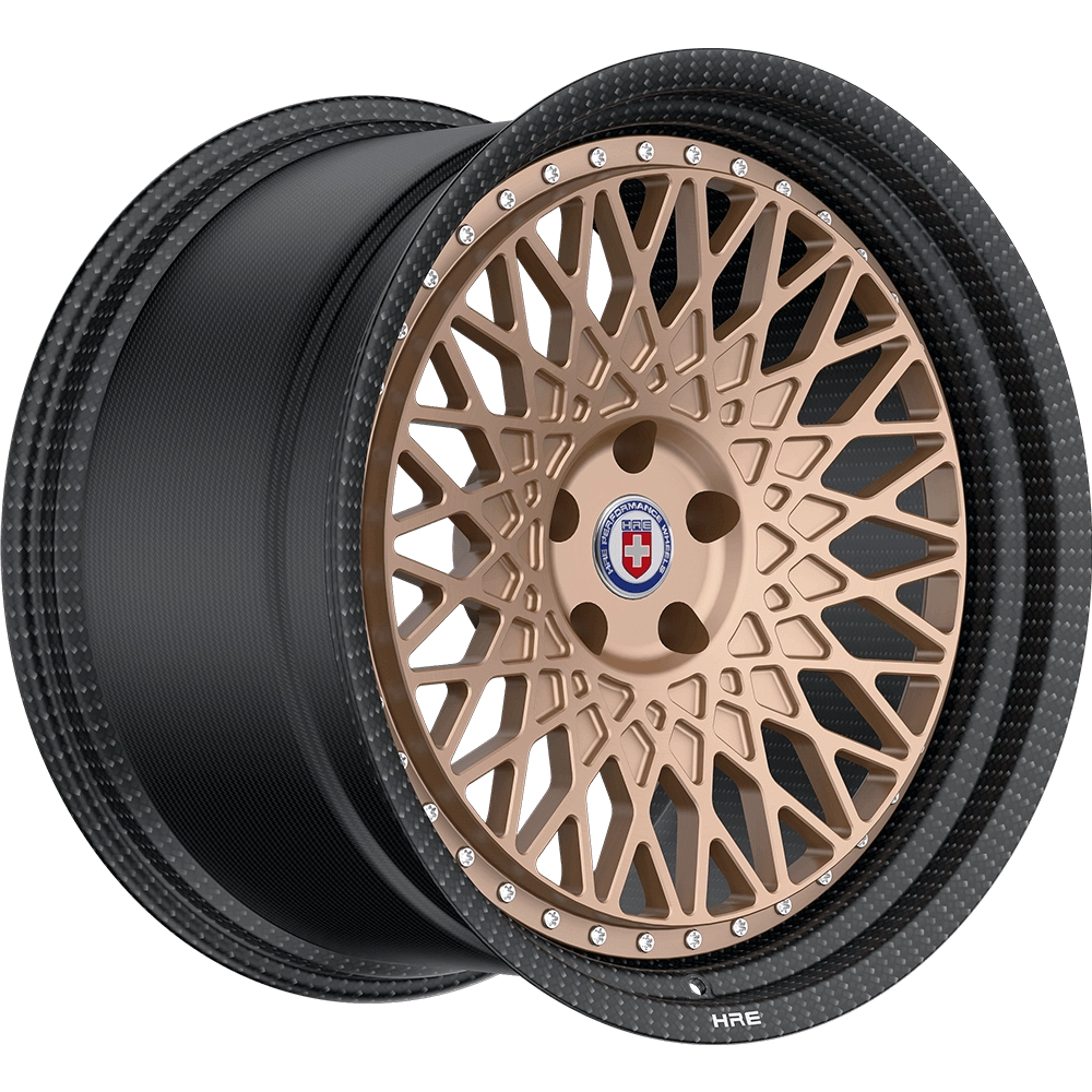 HRE 501 CRBN® Vintage 2-piece forged wheel — 3/4 angle render