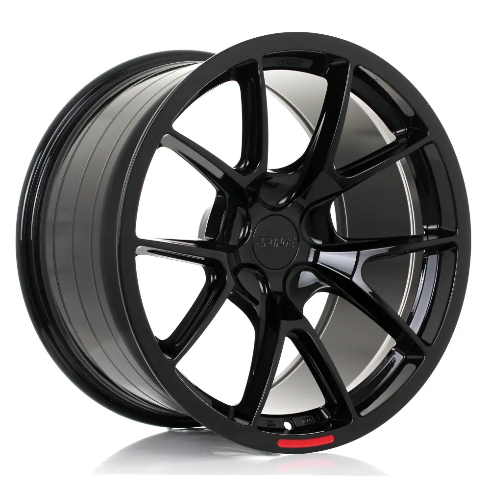 2Forge ZF9 flow-formed alloy wheel - Gloss Black finish, 3/4 angle view