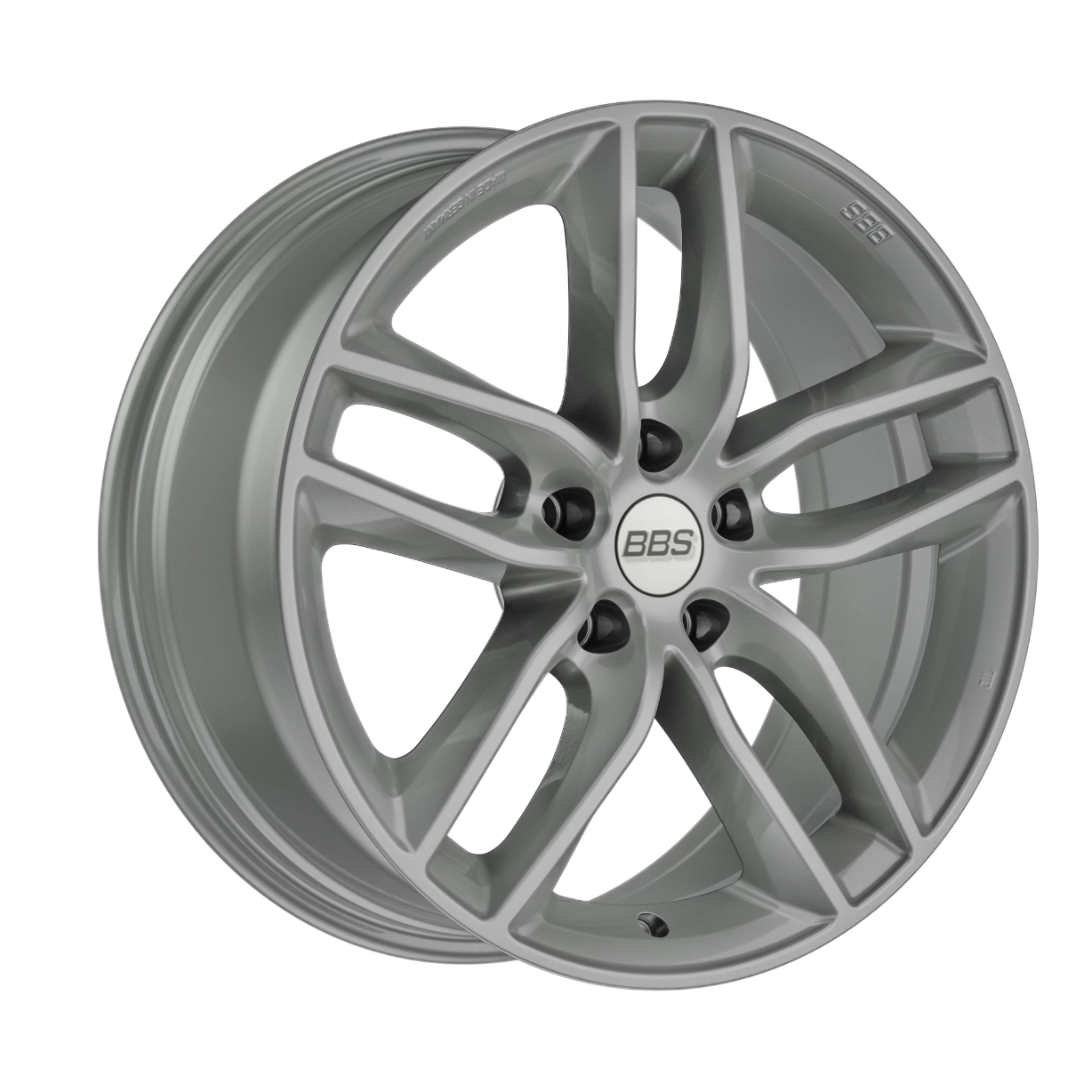 BBS SX in Platinum Silver Diamond-Cut finish - 3/4 render