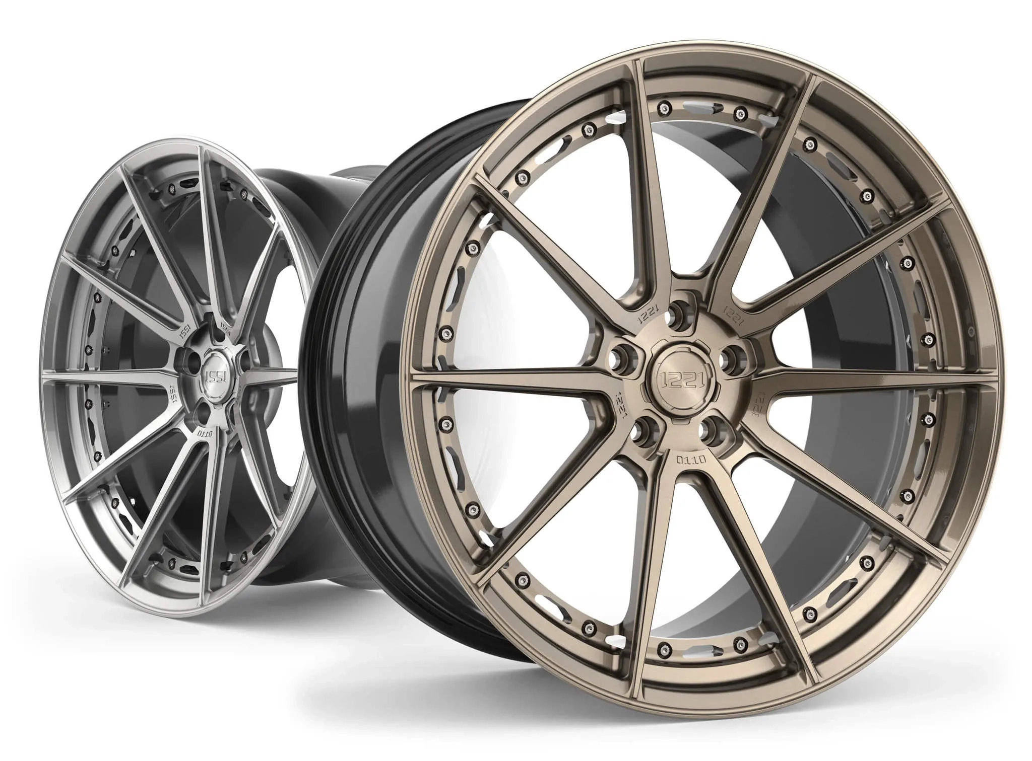1221 Wheels 0110 AP2X APEX3.0 two-piece forged wheel - 3/4 angle render