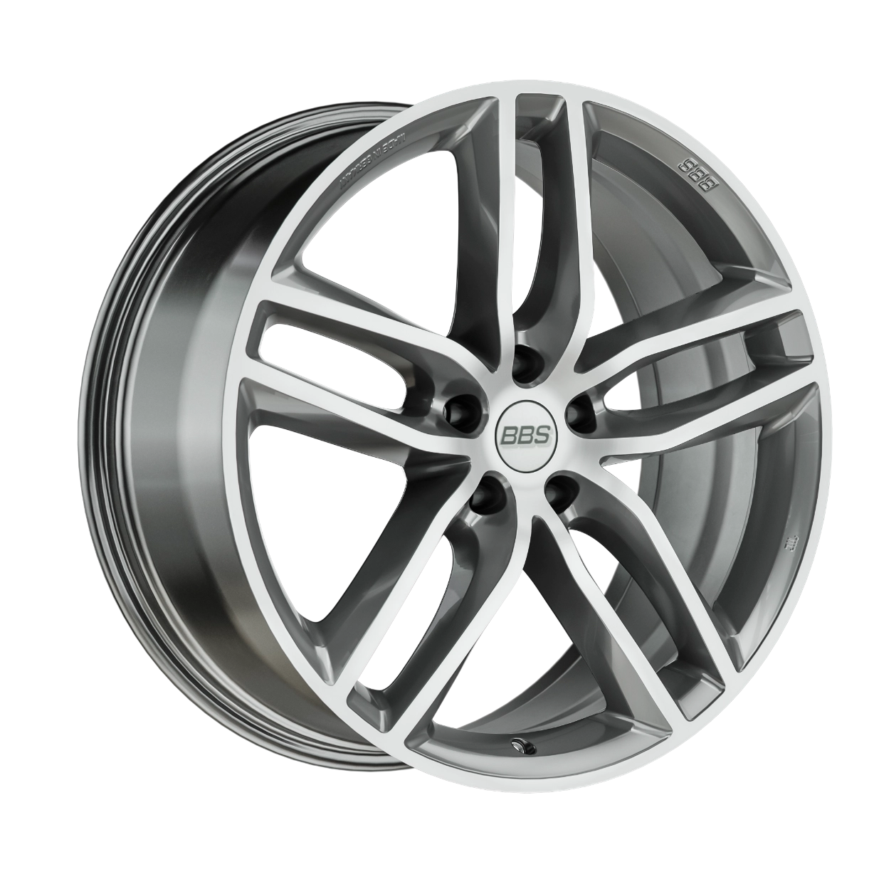 BBS SX in Brilliant silver finish - 3/4 render