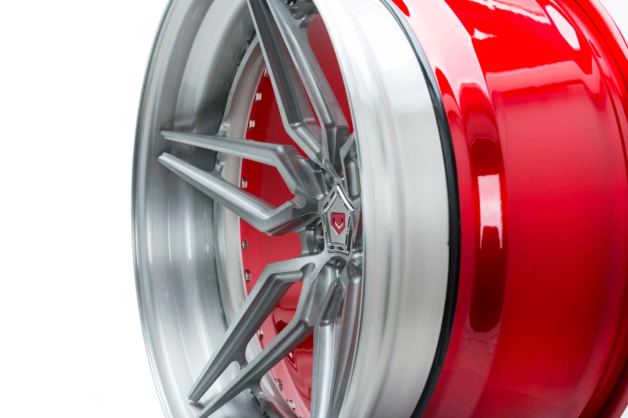 Vossen M-X1 (3-Piece) Gloss Clear spoke detail close-up
