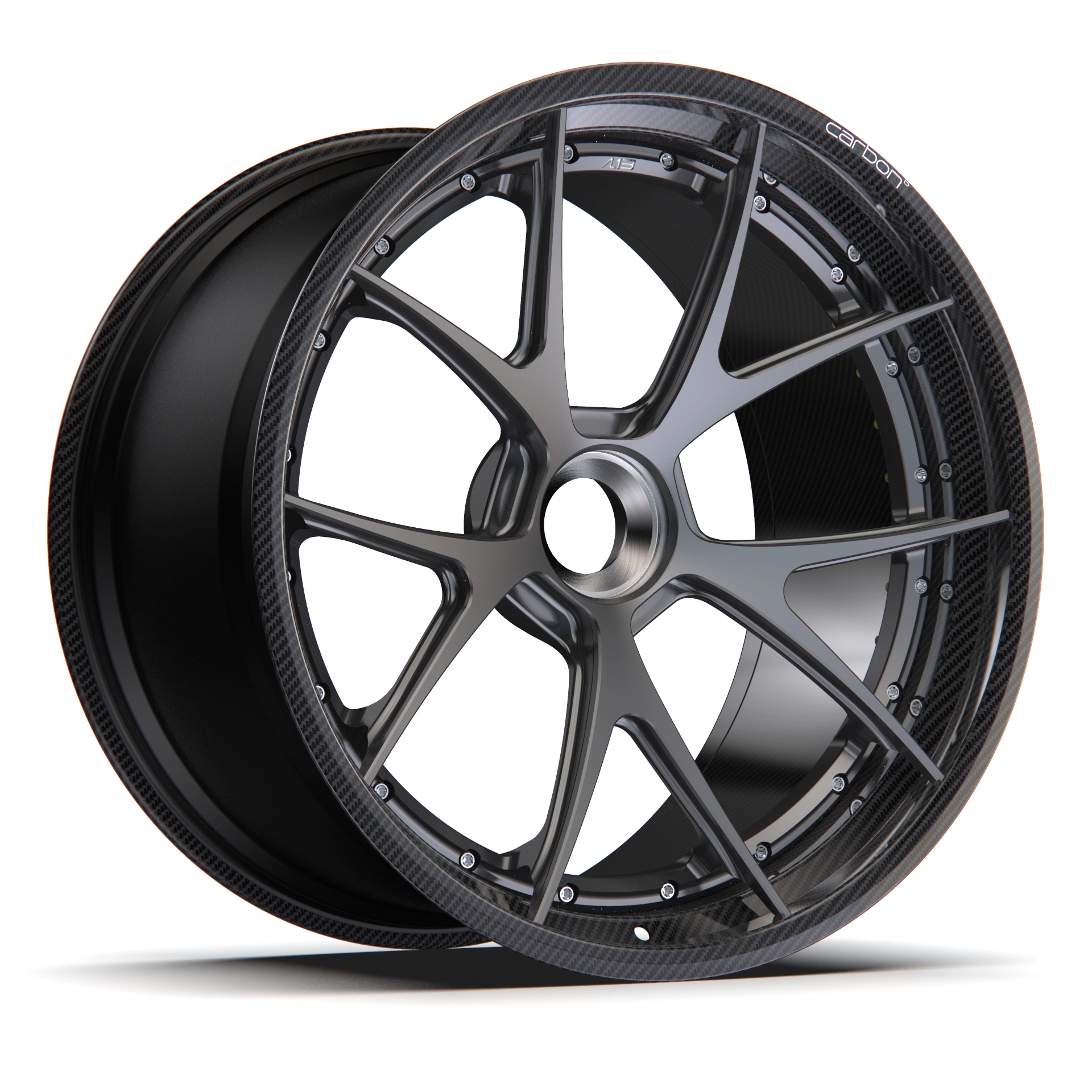 AL 13 D011 (Carbon6) in Polished Clear finish - 3/4 render