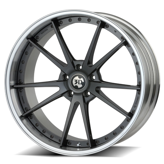 3D Design Type 4 Forged 2-piece wheel in Gunmetal x Standard Rim - 3/4 render