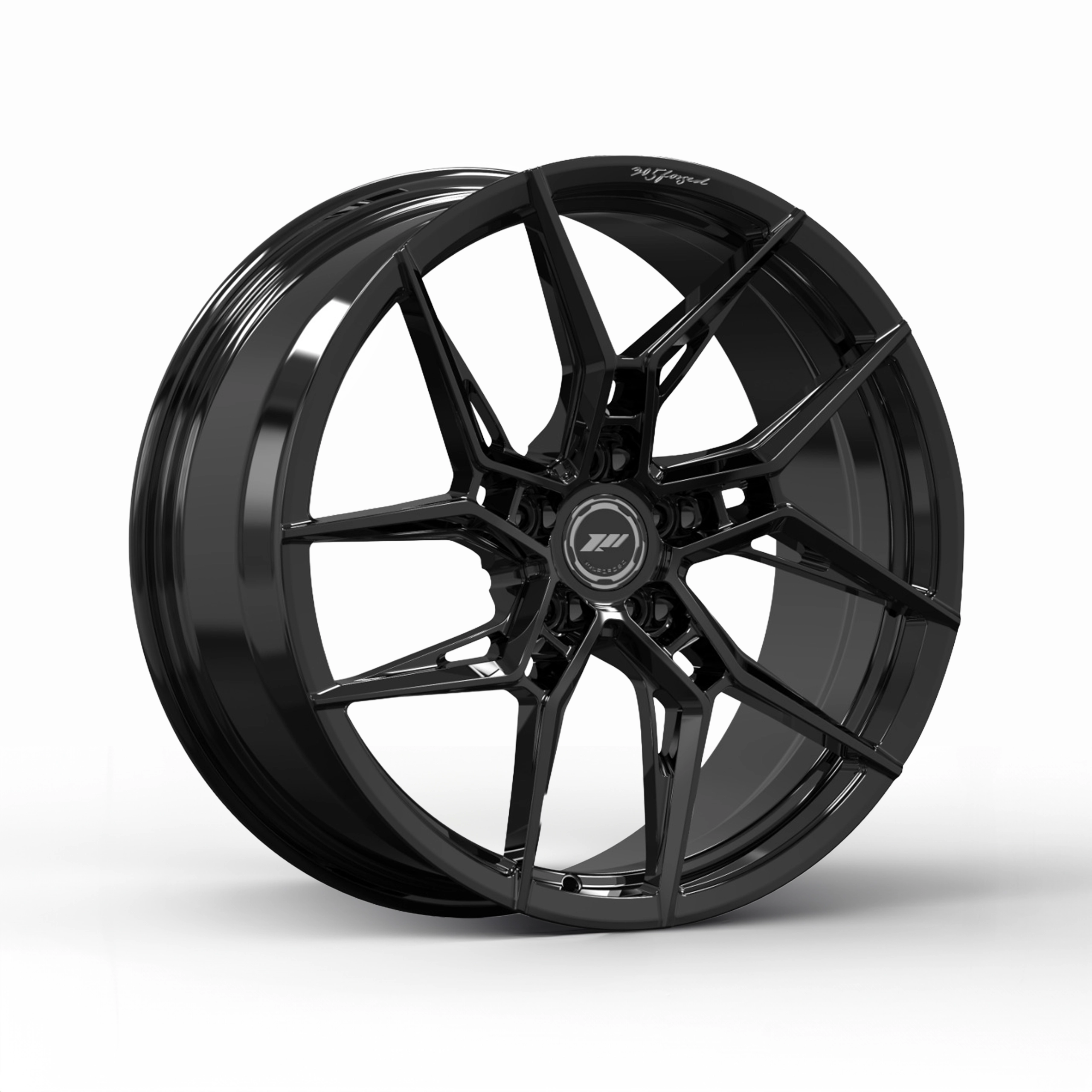 305 Forged UF180 - 3/4 render, Midnight Black finish