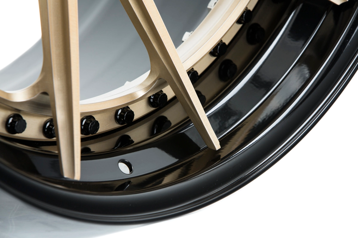 Vossen M-X2 (3-Piece) Patina Gold face Gloss Clear barrel - 3/4 angle view