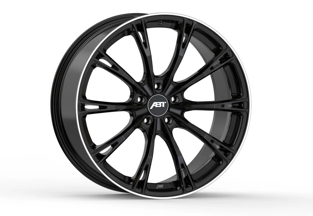 ABT Sportsline SPORT GR cast monoblock wheel in Glossy Black - 3/4 angle studio render