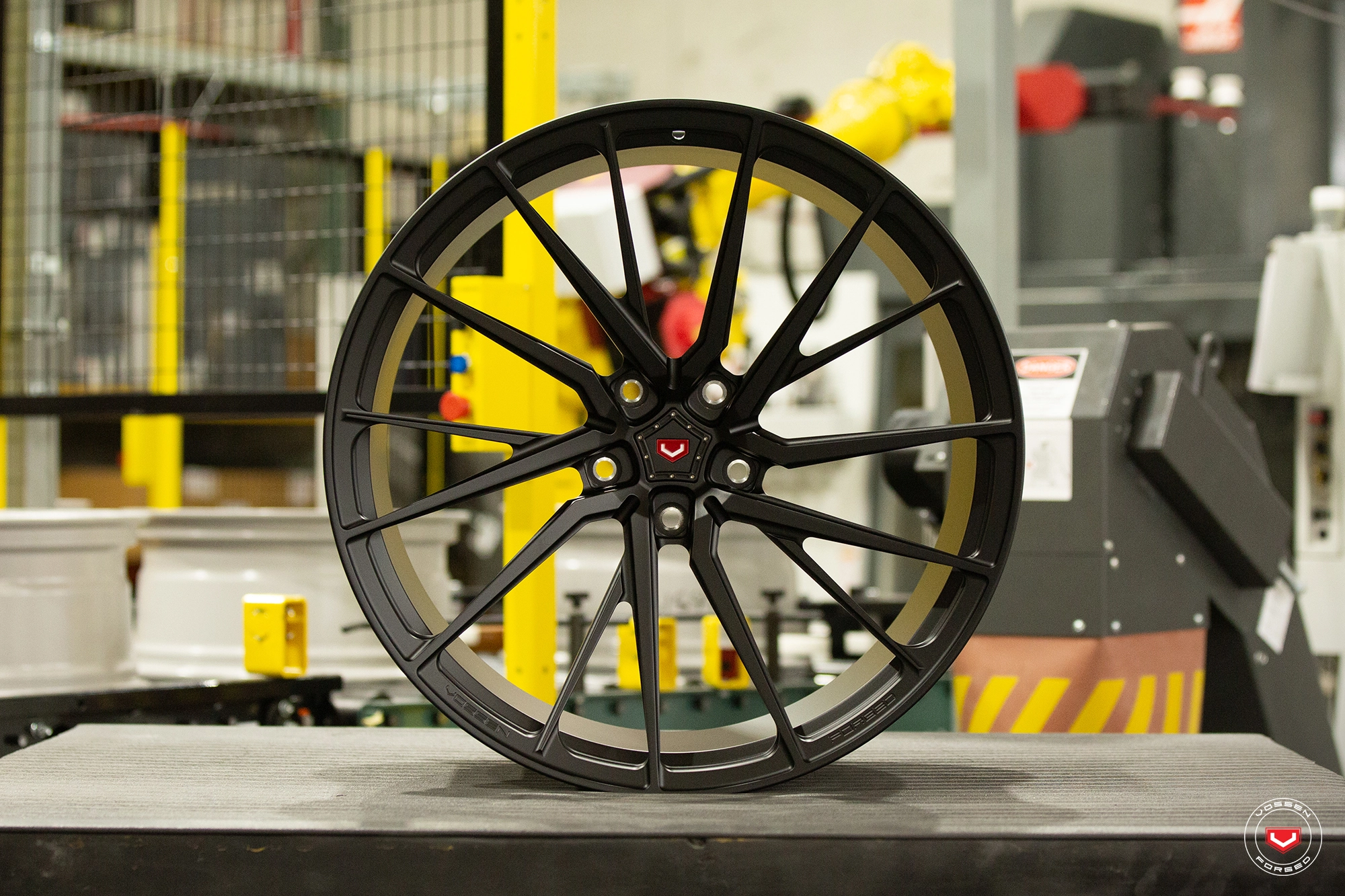 Vossen M-X4T forged monoblock wheel in Satin Black - front face view