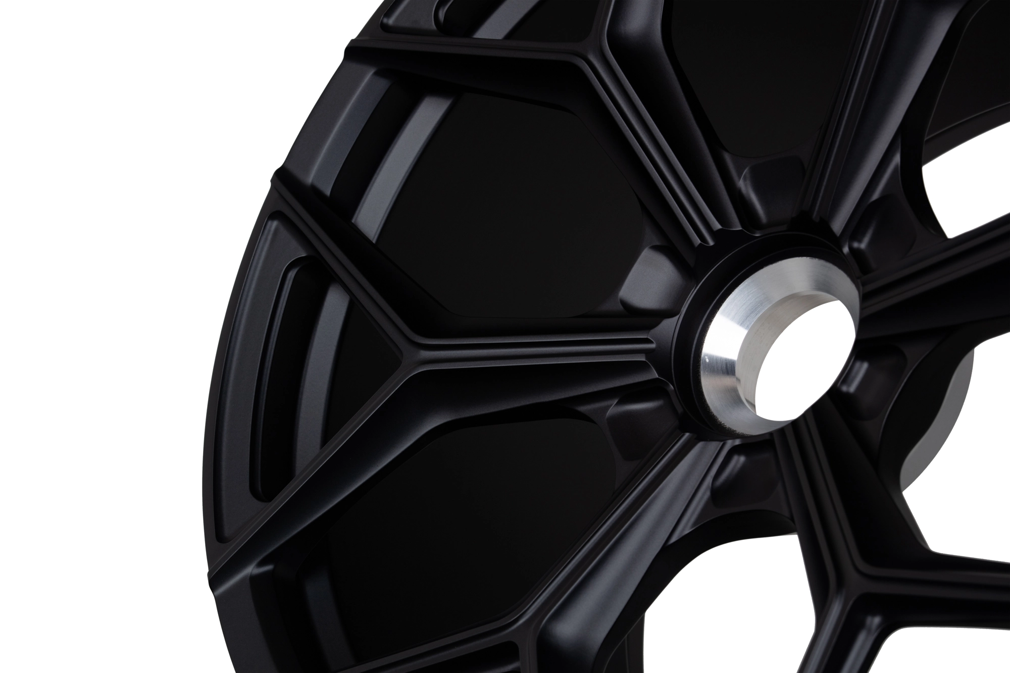 Vossen NL4 in Matte Black - spoke profile and window detail