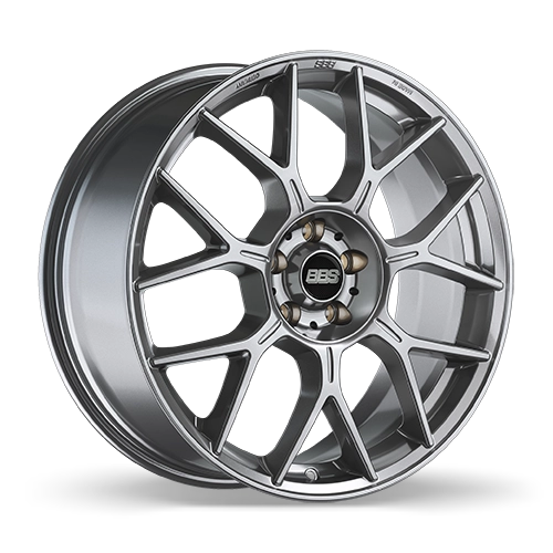 BBS XR cast multi-spoke wheel in Platinum Silver - 3/4 angle render