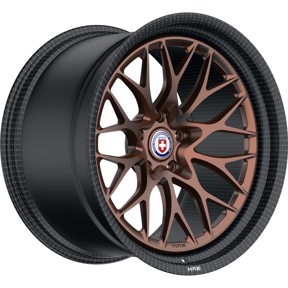 HRE 520 CRBN 2-piece forged wheel — 3/4 angle render