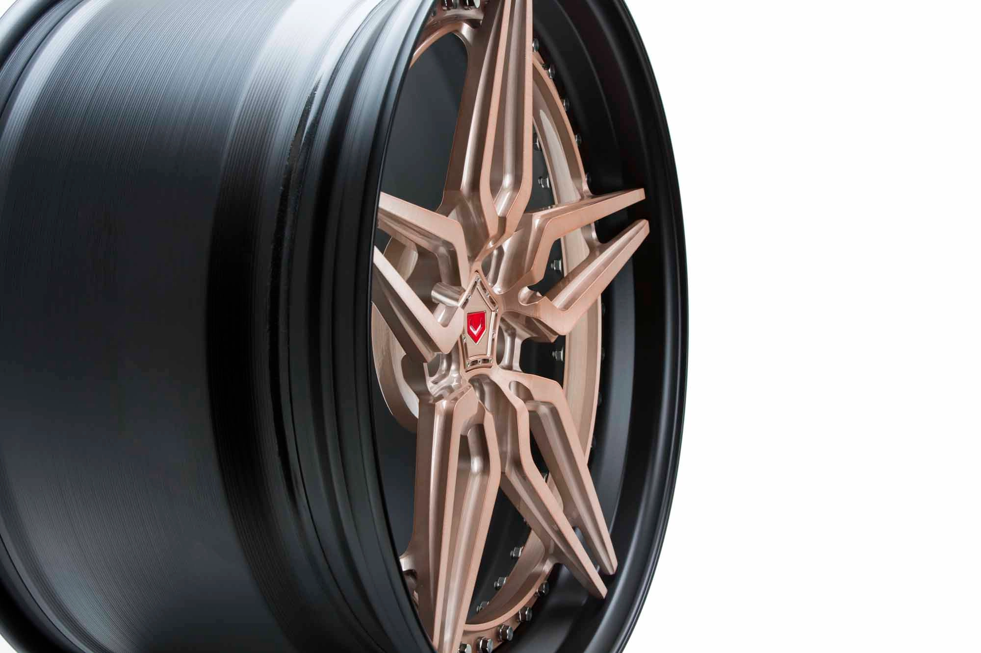 Vossen M-X1 (3-Piece) Patina Gold spoke detail close-up