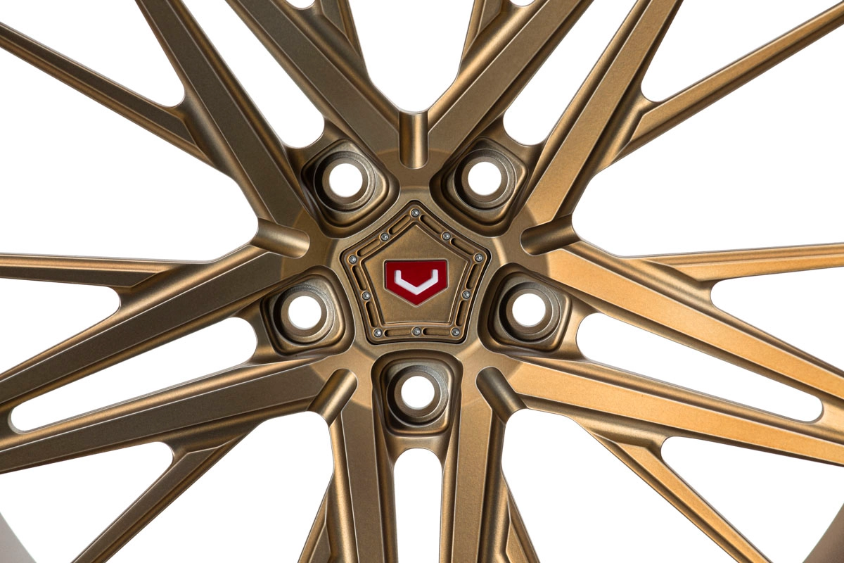 Vossen M-X6 forged monoblock wheel in Matte Brickell Bronze - 3/4 render