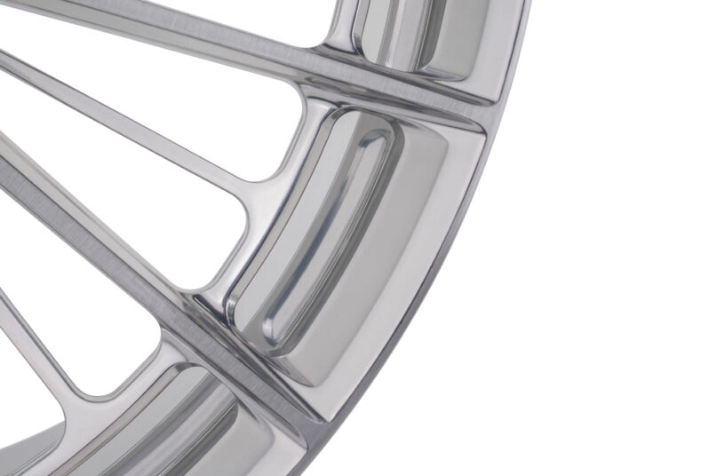 Vossen SP4 barrel outer lip detail - polished aluminum finish close-up