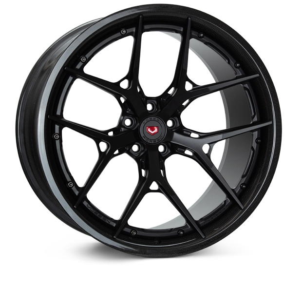 Vossen S21-01 Carbon in Satin Black finish - 3/4 render