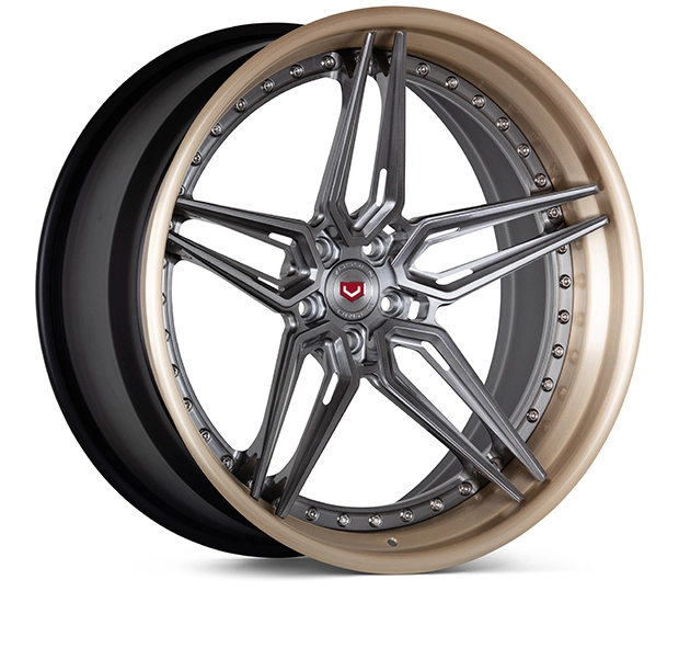 Vossen EVO-1R (3-Piece) in Patina Gold finish - 3/4 angle render