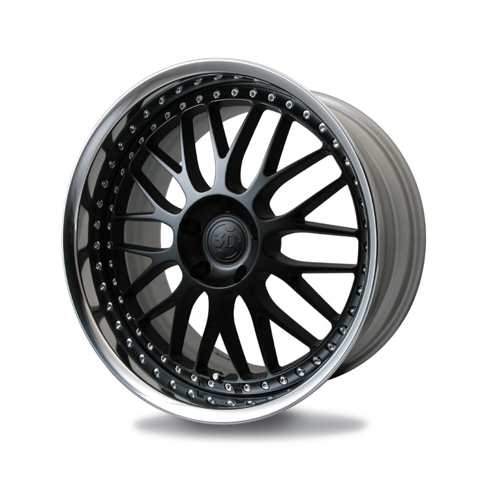 3D Design Brombacher forged monoblock wheel in Matte Black with full-reverse rim - 3/4 render