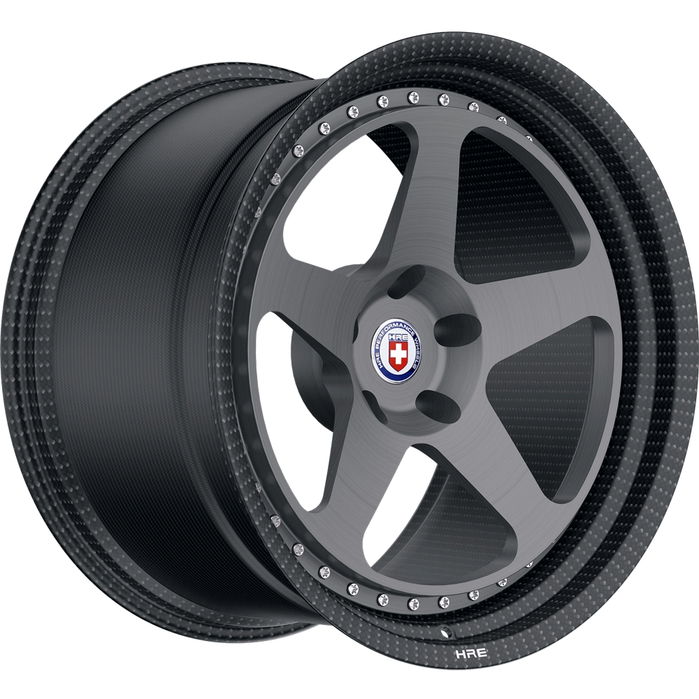 HRE 305 CRBN 2-piece forged wheel — 3/4 angle render