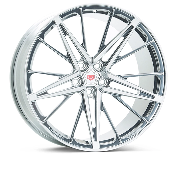 Vossen M-X6 forged monoblock wheel in Gloss Clear - 3/4 angle render facing right