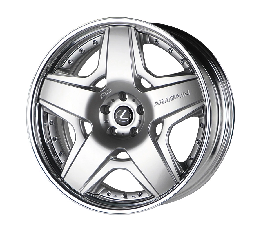 Aimgain GLD wheel in Hyper Silver - 3/4 render