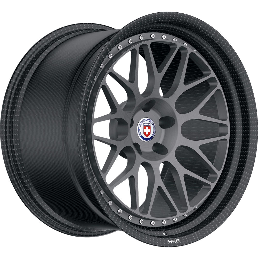 HRE Performance Wheels 300 CRBN forged 2-piece wheel - 3/4 angle render