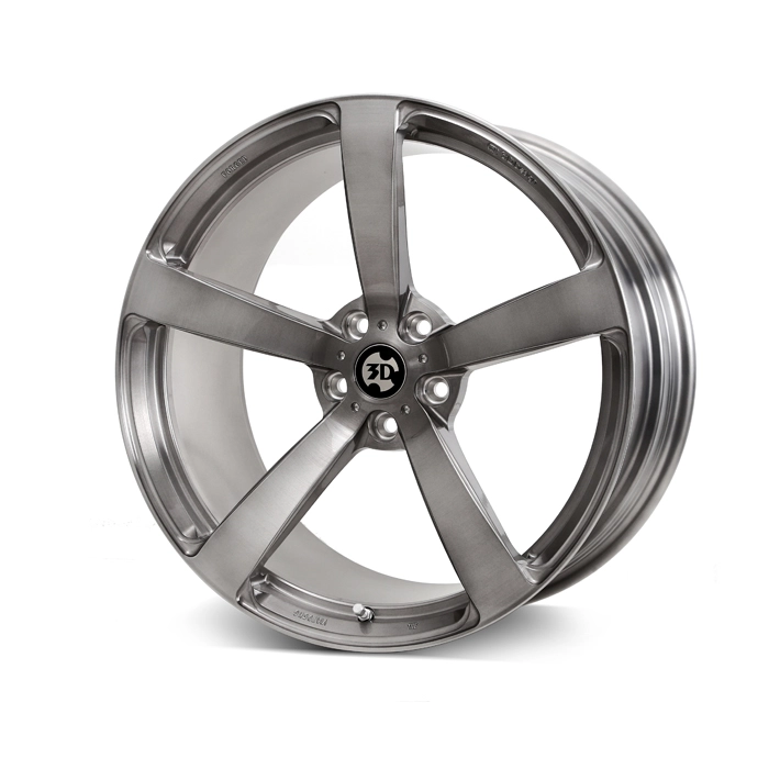 3D Design Type 3 Forged monoblock wheel in Brushed finish - 3/4 angle render facing right