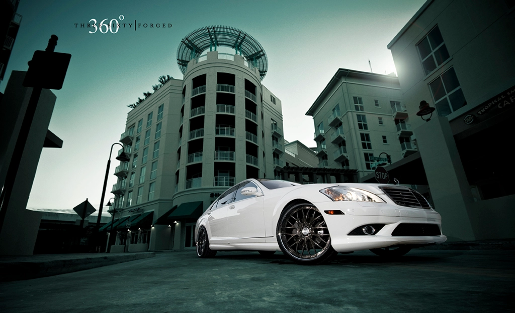 360 Forged Mesh 10 Competition wheels on Mercedes-Benz S550 - side view