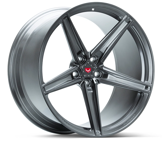 Vossen M-X5 (Monoblock) forged monoblock wheel in Dark Smoke - 3/4 angle render facing right