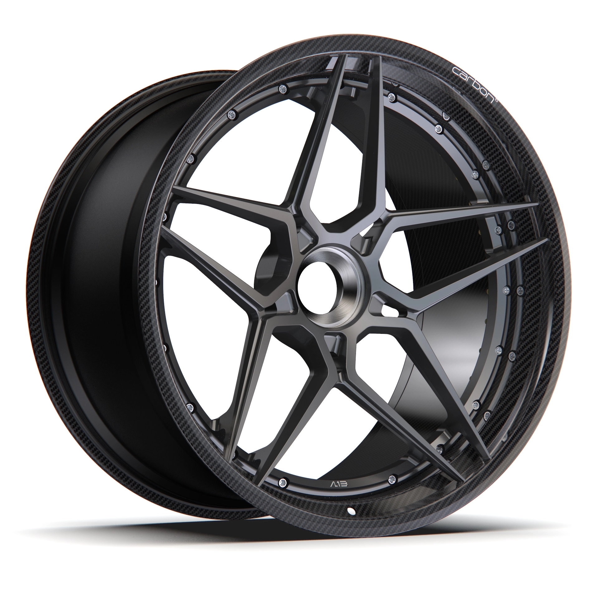 AL 13 D002 (Carbon6) in Polished Clear finish - 3/4 render