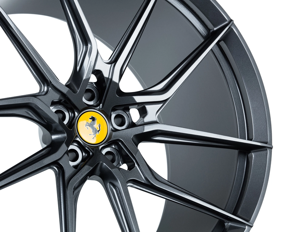 Vossen NF8 Gloss Charcoal - spoke shadow contrast at wide width