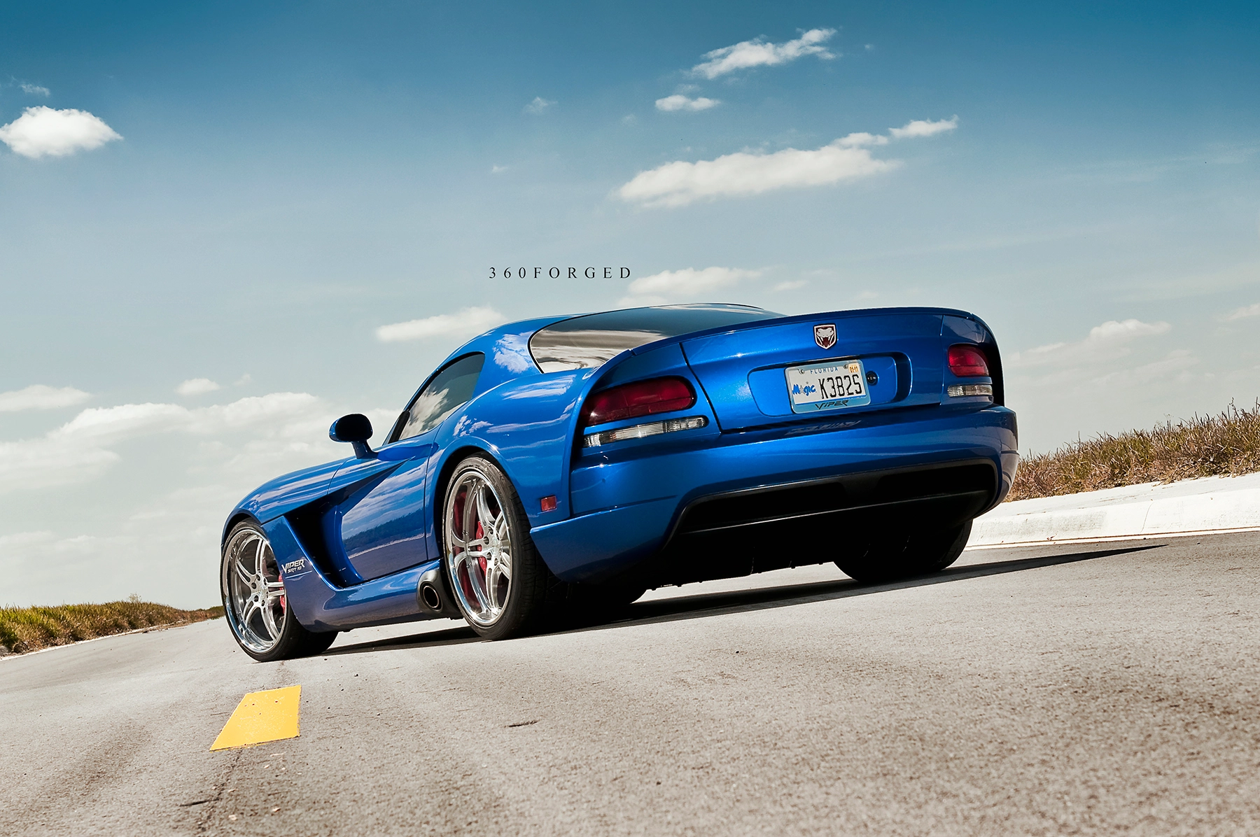 360 Forged Spec 5 Competition wheels on Dodge Viper - front three-quarter view
