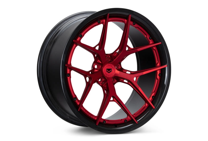 Vossen S21-01 Carbon forged wheel in Scarlet Red - 3/4 angle render