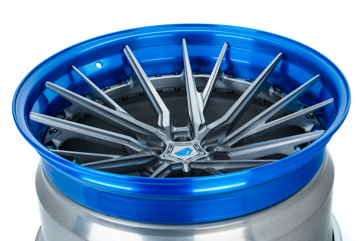 Vossen M-X4T (3-Piece) forged 3-piece wheel - top angled view showing T-spoke profile