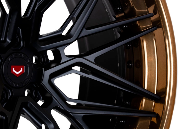 Vossen EVO-5R 3-piece forged wheel - Gloss Black finish 3/4 render