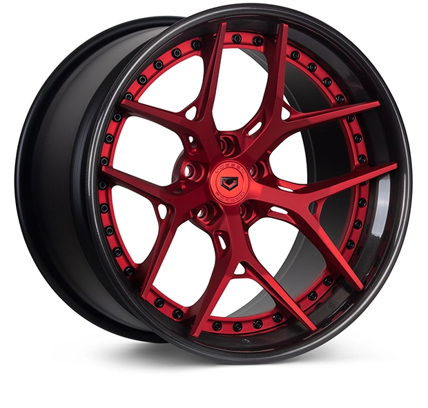 Vossen S21-01 (3-Piece) in Scarlet Red finish - 3/4 render
