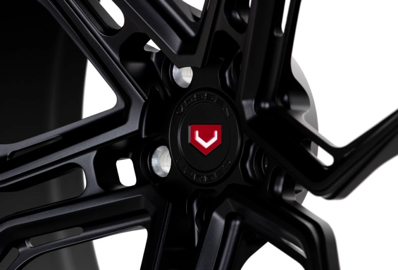 Vossen EVO-3R 3-Piece in Vossen Red finish - 3/4 angle render