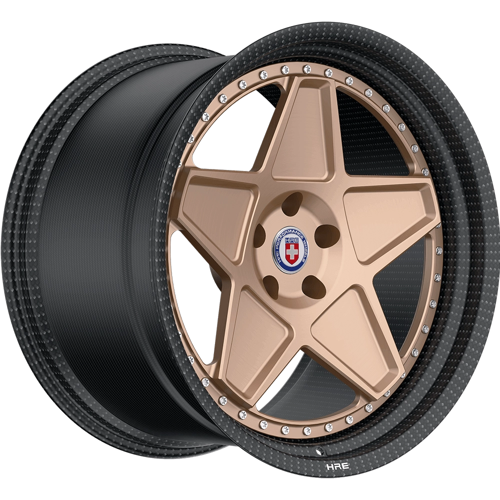 HRE 505 CRBN 2-piece forged wheel — 3/4 angle render