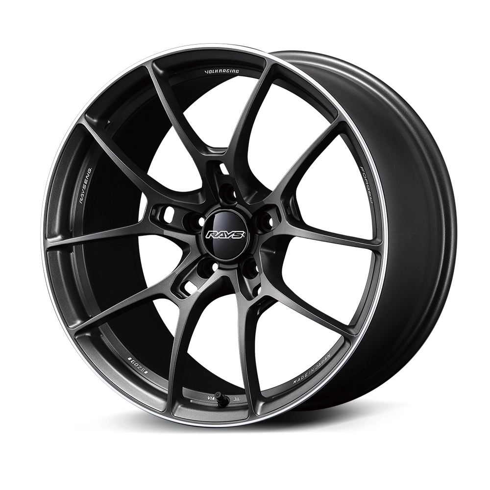 RAYS Volk Racing G025 forged monoblock wheel in Matte Black - 3/4 angle render