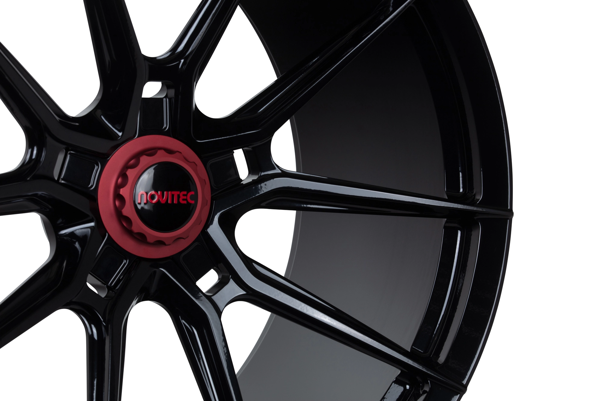Vossen NF10 forged monoblock - spoke detail view in Gloss Black