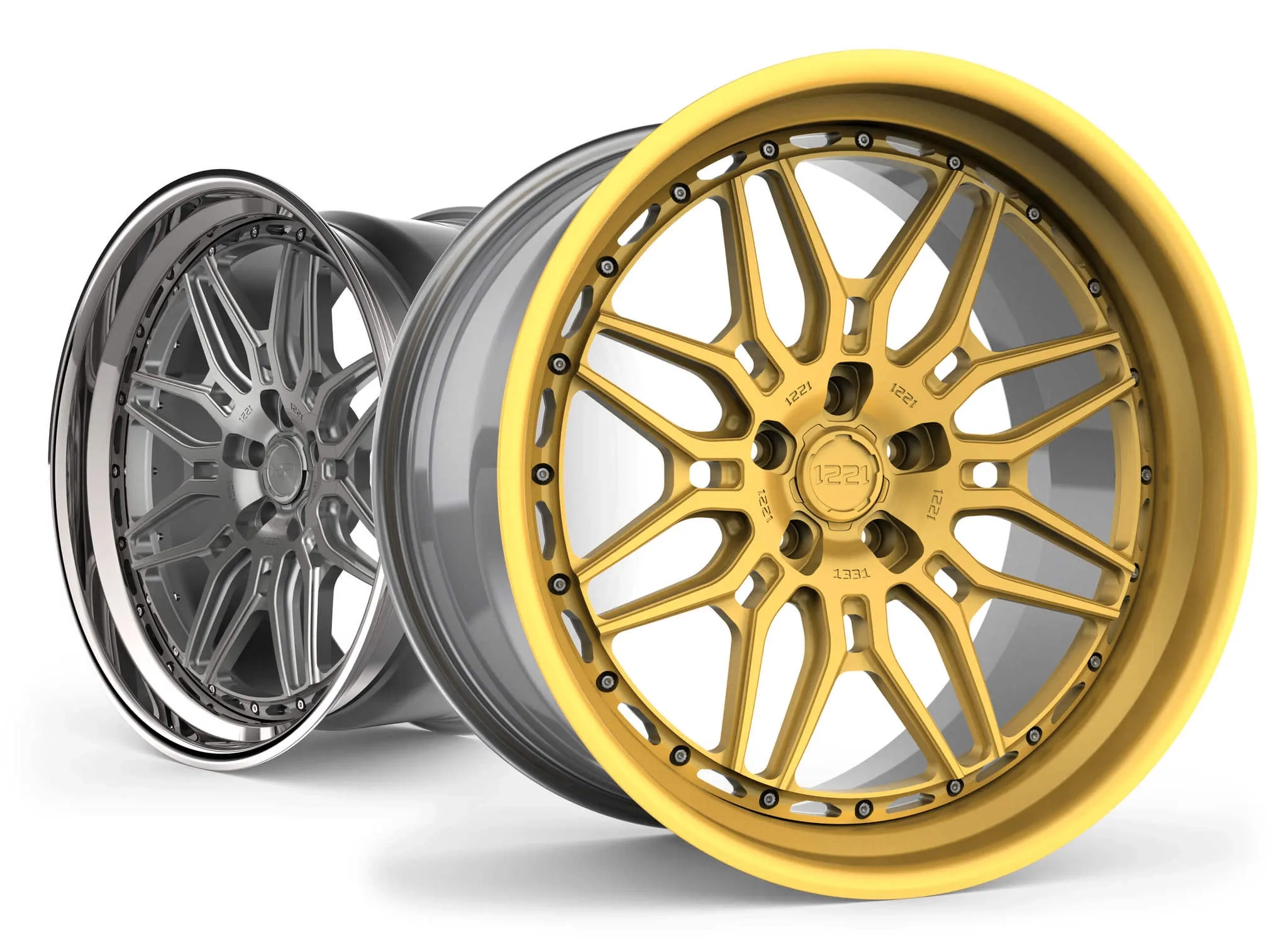 1221 Wheels 1331 AP3X APEX3.0 3-piece forged wheel - studio render
