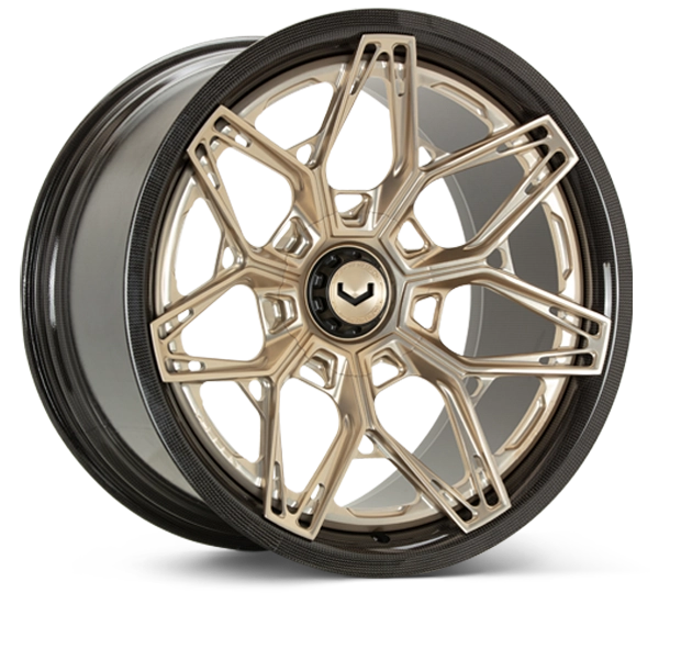 Vossen S21-08 Carbon in Patina Gold finish - 3/4 render