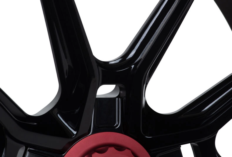 Vossen NF10 in Gloss Black - spoke face close-up