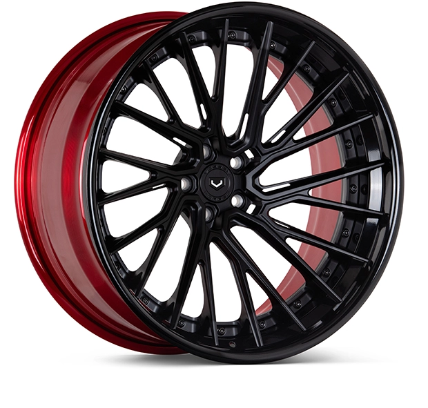 Vossen EVO-6TR (3-Piece) in Vossen Red finish - 3/4 render