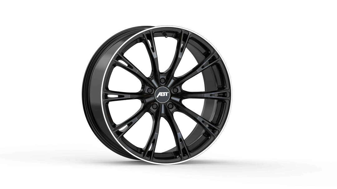 ABT Sportsline High Performance GR 23 flow-formed wheel in Glossy Black - 3/4 angle render