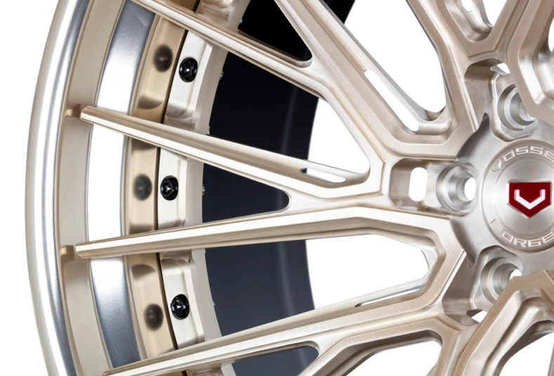 Vossen EVO-6TR 3-piece forged wheel - Patina Gold finish 3/4 render
