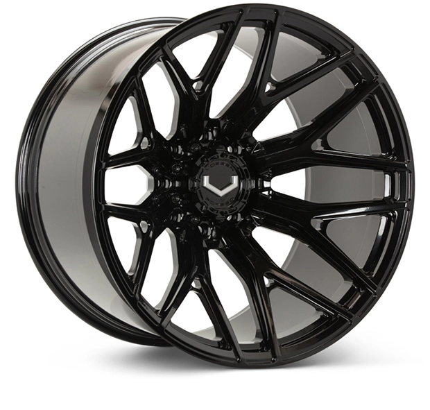 Vossen VFX-03 forged monoblock wheel in Gloss Black - 3/4 angle render